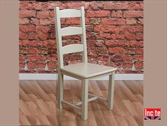 Painted Beech Ladderback Solid Seat Dining Chair